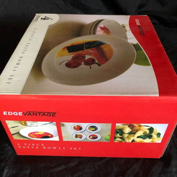 4 Piece Ceramic Pasta Bowl Set - Picture 2 of 8